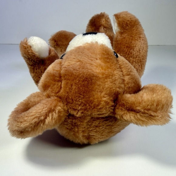 Vintage 1968 R Dakin Jointed Brown Plush Teddy Bear Stuffed Animal Red Bow 12" - Picture 9 of 11